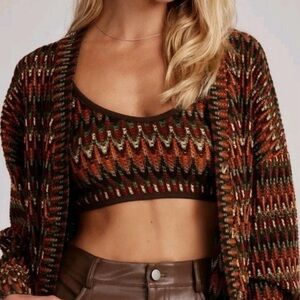 12th Tribe Multicolor Knit Crop Top